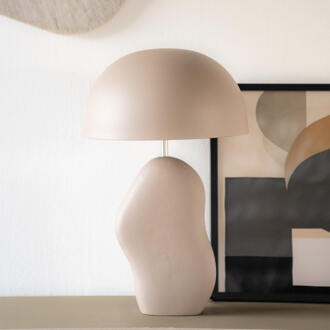 BY-Boo Tafellamp 'Aizu' 48cm hoog, kleur Taupe