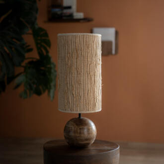 BY-Boo Tafellamp 'Gadja' Hout en Jute, 55cm Natuurlijk - 55 cm