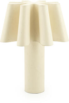 BY-Boo Tafellamp 'Meander' Handgemaakt papier, 50cm hoog Natuurlijk