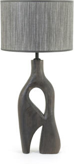 BY-Boo Tafellamp 'Shiboo' Hout, 64cm hoog, kleur Bruin