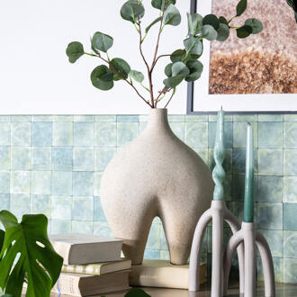 BY-Boo Vaas 'Momo' 37cm hoog, kleur Off White - 37 cm