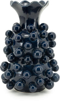 BY-Boo Vaas 'Viro' Geglazuurd aardewerk, kleur Blauw