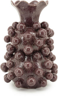BY-Boo Vaas 'Viro' Geglazuurd aardewerk, kleur Burgundy