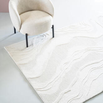 BY-Boo Vloerkleed 'Soil' Wol, 160 x 230cm, kleur Off White Wit - 160 x 230 cm