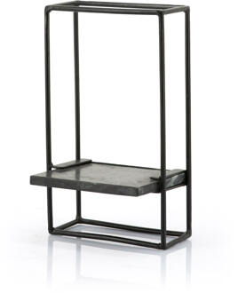 BY-Boo Wandplank 'Shelly' 35 x 20cm Zwart - 20 cm