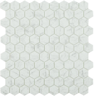 By Goof hexagon mozaiek mat voor vloer en wand 29,5 x 29,5 cm, statuario
