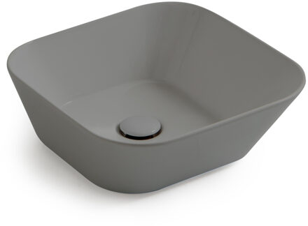 By Goof Waskom By Goof Mees Design Opbouw Wastafel Vierkant 42x42 cm Mat Grijs