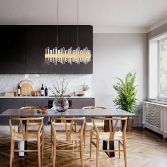 By Rydens LED hanglamp Triumph Bar, 80 cm, messing, helder