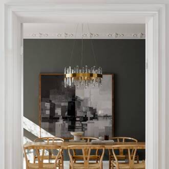 By Rydens LED hanglamp Triumph, Ø 60 cm, messing, helder