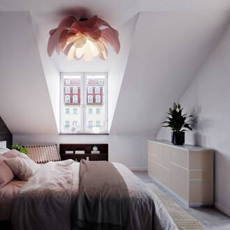 By Rydens plafondlamp Lou Lou, roze, Ø 80 cm, textiel roze, zwart