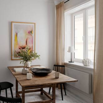 By Rydens tafellamp Lumi, 49 cm, zwart/wit, textiel zwart, wit