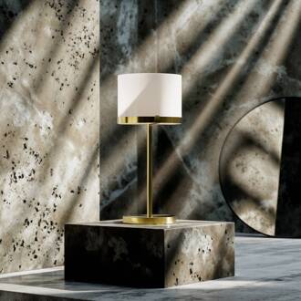 By Rydens tafellamp Marcel, messing/wit, hoogte 55 cm messing, wit