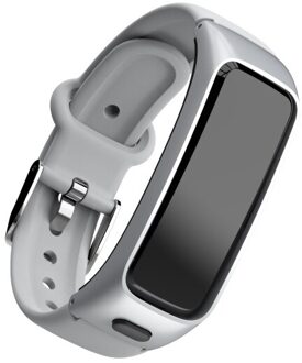 BY51 2 In 1 Passometer Hartslag Bloeddrukmeter Combo Smart Armband Bluetooth Oortelefoon Headset Fitness Tracker Horloge zilver Silica