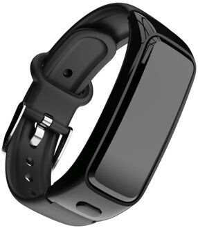 BY51 2 In 1 Passometer Hartslag Bloeddrukmeter Combo Smart Armband Bluetooth Oortelefoon Headset Fitness Tracker Horloge zwart Silica