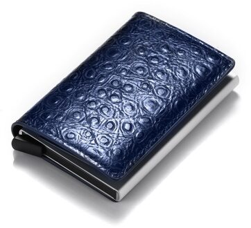 Bycobecy Casual Protector Smart Portemonnee Metalen Rfid Aluminium Box Slim Kaarthouder Mannen En Vrouwen Unisex Id Kaarthouder case blauw ZF004