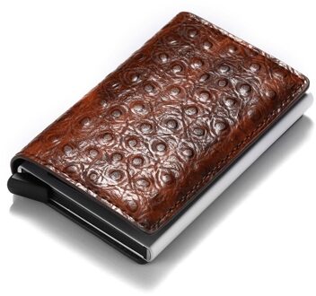 Bycobecy Casual Protector Smart Portemonnee Metalen Rfid Aluminium Box Slim Kaarthouder Mannen En Vrouwen Unisex Id Kaarthouder case bruin ZF004