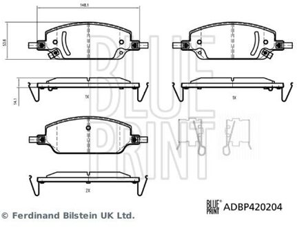 BYD Remblokkenset, schijfrem ADBP420204