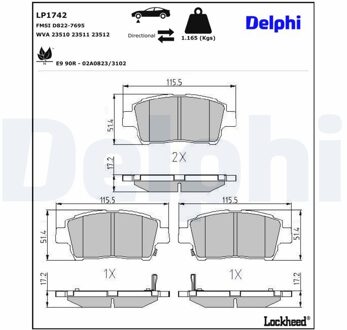 BYD Remblokkenset, schijfrem LP1742