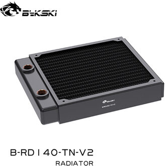 Bykski 28Mm Dikke Koperen + Messing 140Mm Computer Waterafvoer Vloeistof Warmtewisselaar Metalen Radiator Voor 140Mm fans G1/4''