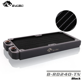 BYKSKI 28mm Thick Copper 240mm Computer Water Discharge Liquid Heat Exchanger Single Row Radiator for 12cm fans B-240RD-M