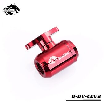 Bykski Water Kleppen, Hand-Draai Afvoer Schakelaar, Aluminium Handvat Voor Hard Tubing, B-DV-CEV2 alle rood