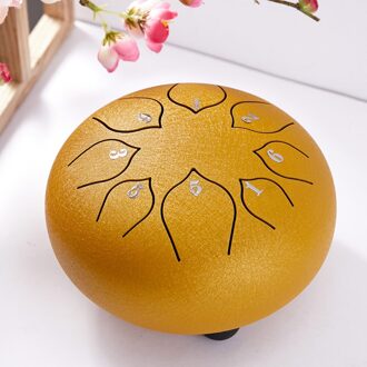 Byla Staal Tong Drum 8 Notes 6 Inches Lotus Stijl Muziek Instrument Percussie Hand Pan Drum Tank Hang Drum gouden