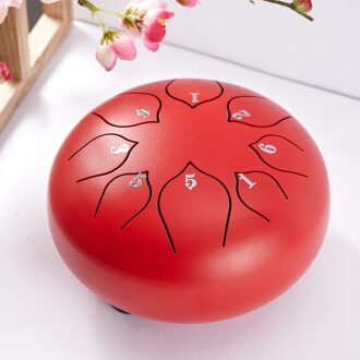 Byla Staal Tong Drum 8 Notes 6 Inches Lotus Stijl Muziek Instrument Percussie Hand Pan Drum Tank Hang Drum rood