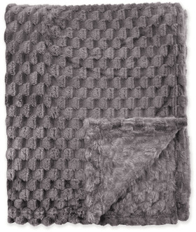 Byrklund Bedsprei Fluffy Dots - Antraciet - 130x160cm Van Byrklund Microvezel - Dekbed-Discounter.nl