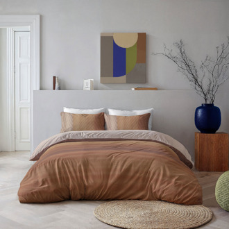 Byrklund Dekbedovertrek Crossing Stripes - Tweepersoons (200x200 Cm) - Bruin Microvezel - - Byrklund - Dekbed-Discounter.nl - 200 x 200/220 cm