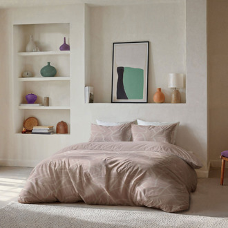 Byrklund Dekbedovertrek Fluid Shapes - Lits-Jumeaux (240x220 Cm) - Roze Microvezel - - Byrklund - Dekbed-Discounter.nl - 240 x 200/220 cm