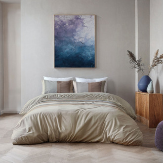 Byrklund Dekbedovertrek Striped Chic - Tweepersoons (200x200 Cm) - Taupe Microvezel - - Byrklund - Dekbed-Discounter.nl