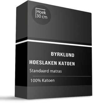 Byrklund Hoeslaken Katoen - 180x220cm - Antraciet - Byrklund - Dekbed-Discounter.nl
