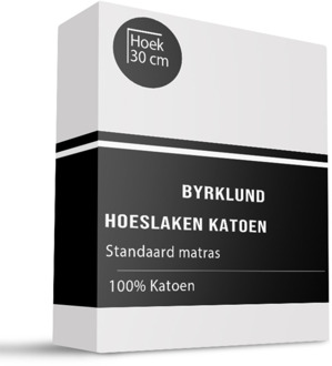 Byrklund Hoeslaken Katoen - 180x220cm - Wit - Byrklund - Dekbed-Discounter.nl - 180 x 220 cm