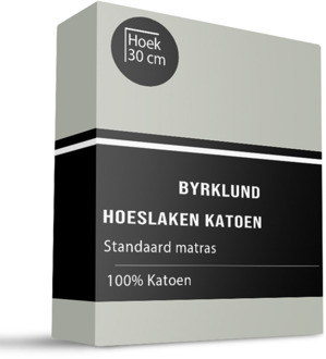 Byrklund Hoeslaken Katoen - Grijsgroen - 140x200cm - Grijsgroen - Byrklund - Dekbed-Discounter.nl
