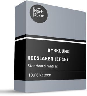 Byrklund Hoeslaken Katoen - Jersey Stretch - Blauw - 160x200cm - Blauw - Byrklund - Dekbed-Discounter.nl - 160 x 200 cm
