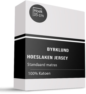 Byrklund Hoeslaken Katoen - Jersey Stretch - Wit - 90x200cm - Wit - Byrklund - Dekbed-Discounter.nl - 90 x 200 cm