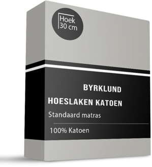 Byrklund Hoeslaken Katoen - Taupe - 80x200cm - Taupe - Byrklund - Dekbed-Discounter.nl