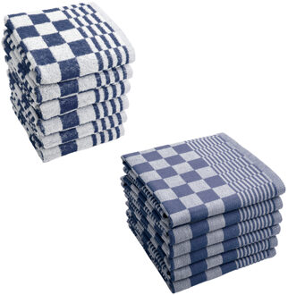 Byrklund Keuken- en Theedoeken set Clean Blauw - 12 delig