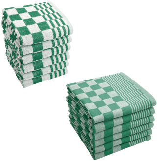 Byrklund Keuken- en Theedoeken set Clean Groen - 12 delig