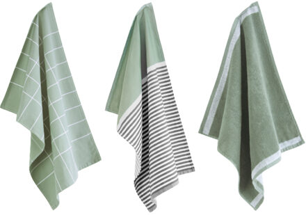 Byrklund Keuken- en Theedoeken set Dishes & Dry Hands Jade - 3 delig
