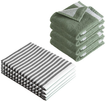 Byrklund Keuken- en Theedoeken set Dry Dishes & Dry Hands Jade - 8 delig