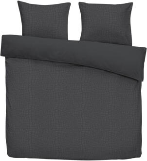 Byrklund Leen Bakker - Dekbedovertrek Cozy Contour - Antraciet - 200x220 Cm - Polyester - Grijs