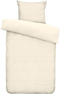 Byrklund Leen Bakker - Dekbedovertrek Pluch Lines - Off-white - 140x220 Cm - Polyester - Crème