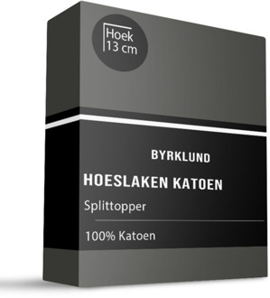 Byrklund Splittoper Hoeslaken Katoen - Antraciet - 160x200cm - Antraciet - Byrklund - Dekbed-Discounter.nl - 160 x 200 cm