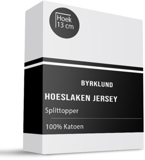 Byrklund Splittopper Hoeslaken Katoen - Jersey Stretch - Wit - 160x200cm - Wit - Byrklund - Dekbed-Discounter.nl - 160 x 200 cm