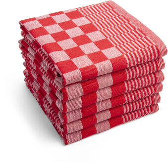 Byrklund Theedoek Clean & Tidy Rood - 6 stuks - 50x70 cm