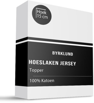 Byrklund Topper Hoeslaken Katoen - Jersey Stretch - Wit - 180x200cm - Wit - Byrklund - Dekbed-Discounter.nl - 180 x 200 cm