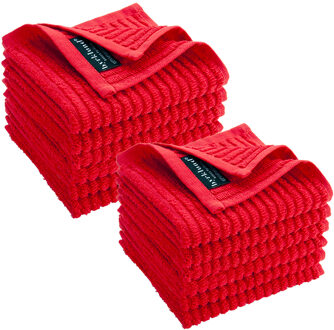 Byrklund Vaatdoek Clean & Shiny Rood - 12 stuks - 30x30 cm