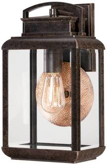 Byron - buitenwandlamp in vintage ontwerp brons, helder