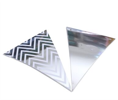 C. 12Pc Vlaggen Slingers Verjaardag Wave Banners Baby Shower Gors Wedding Rose Gold Vlaggen Partij Wimpel Decoratie Benodigdheden zilver